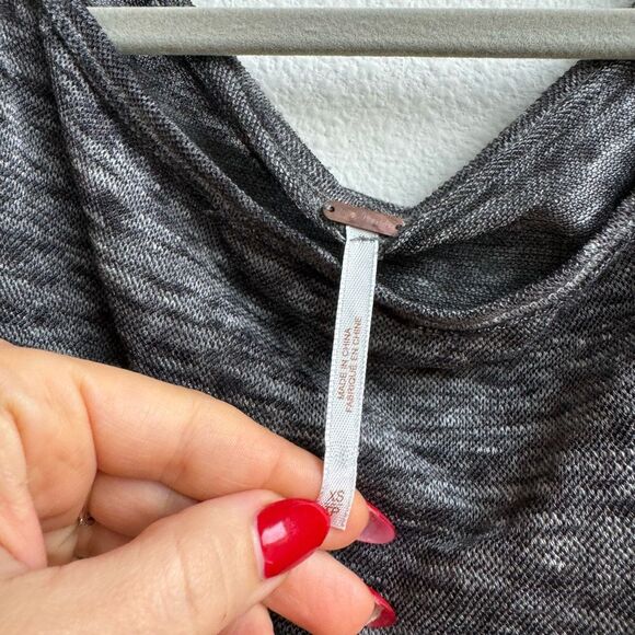 Free people Office Modest Gray Ruched Wrap Long Sleeve Classy Dress Size XS - Picture 5 of 7